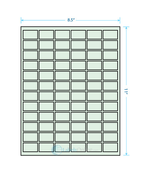 1" x 1" Barcode Labels - 80 up - Pastel Green