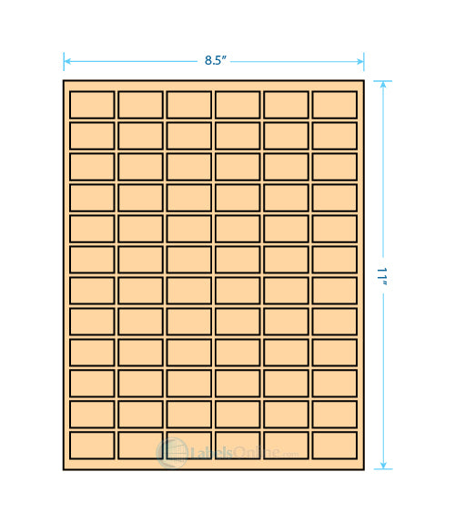 1" x 1" Barcode Labels - 80 up - Pastel Orange