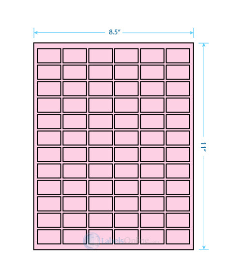 1" x 1" Barcode Labels - 80 up - Pastel Pink