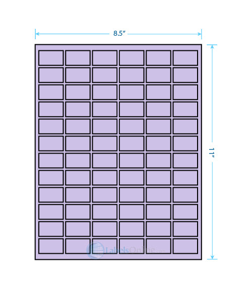 1" x 1" Barcode Labels - 80 up - Pastel Purple