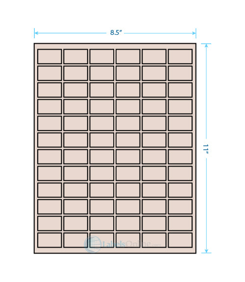 1" x 1" Barcode Labels - 80 up - Pastel Tan