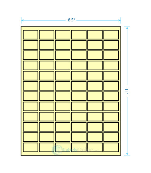 1" x 1" Barcode Labels - 80 up - Pastel Yellow