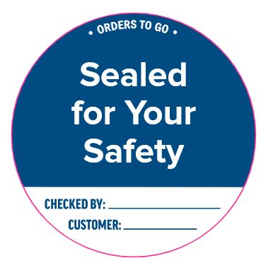 Orders To Go Labels (3" circle) - 2 Rolls/case; 1,000 Labels/roll - Tamper Evident