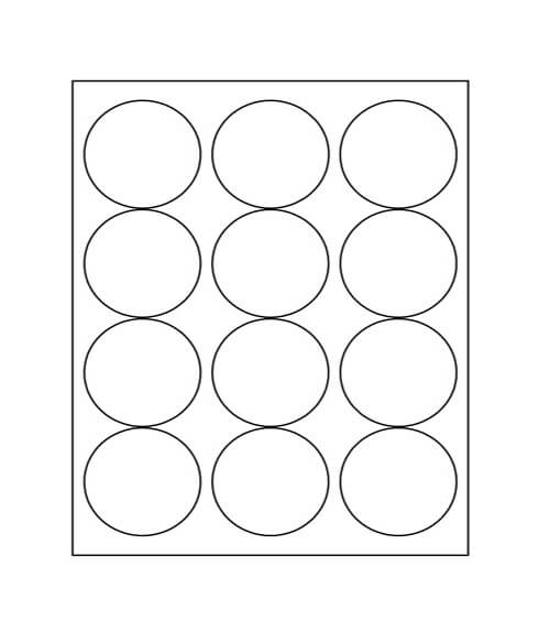 2 1/2" Diameter Circle Labels; 12 up; 100 sheets/case - Standard White Matte