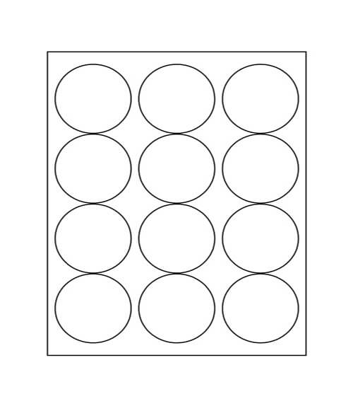 2 1/2" Diameter Circle Labels; 12 up; 250 sheets/case - Standard White Matte