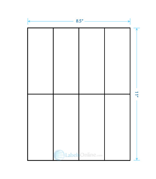 2.125" x 5.5" - 8 up - Aggressive Adhesive