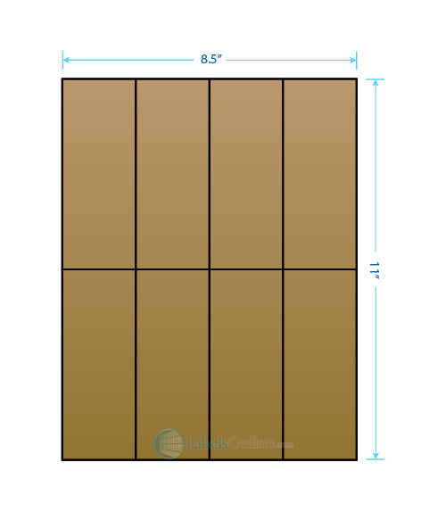 2.125" x 5.5" - 8 up - Brown Kraft