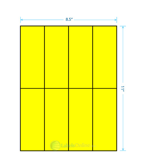 2.125" x 5.5" - 8 up - Fluorescent Yellow