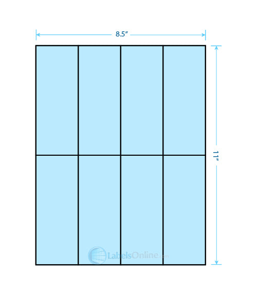 2.125" x 5.5" - 8 up - Pastel Blue
