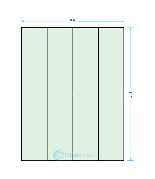 2.125" x 5.5" - 8 up - Pastel Green