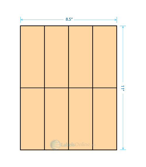2.125" x 5.5" - 8 up - Pastel Orange