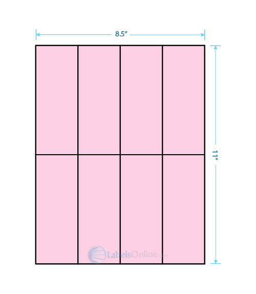 2.125" x 5.5" - 8 up - Pastel Pink