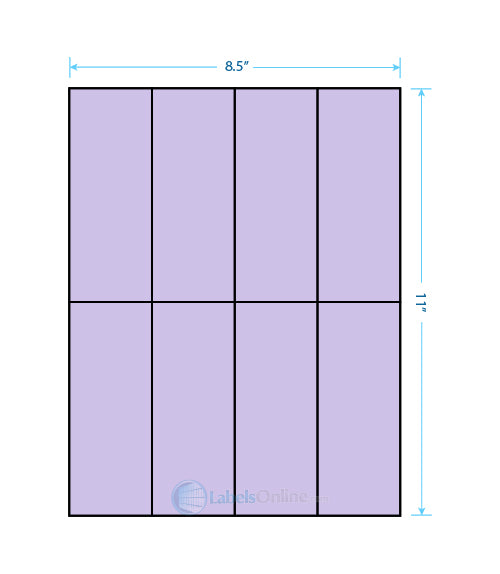 2.125" x 5.5" - 8 up - Pastel Purple