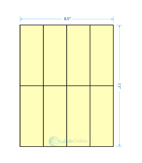 2.125" x 5.5" - 8 up - Pastel Yellow