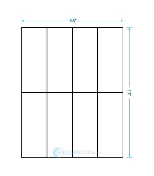 2.125" x 5.5" - 8 up - White Vinyl Drum