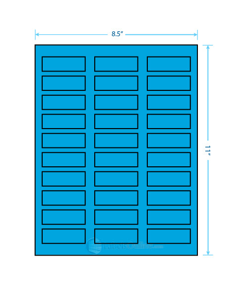 2.25" x .75" - 30 up - Fluorescent Blue (Laser)