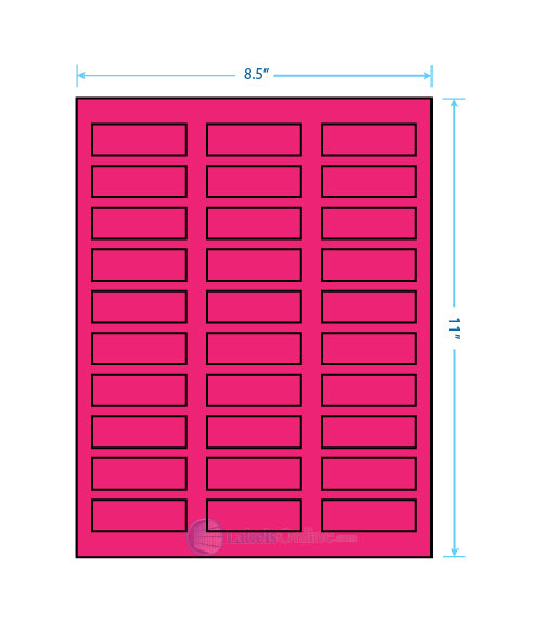 2.25" x .75" - 30 up - Fluorescent Pink (Laser)