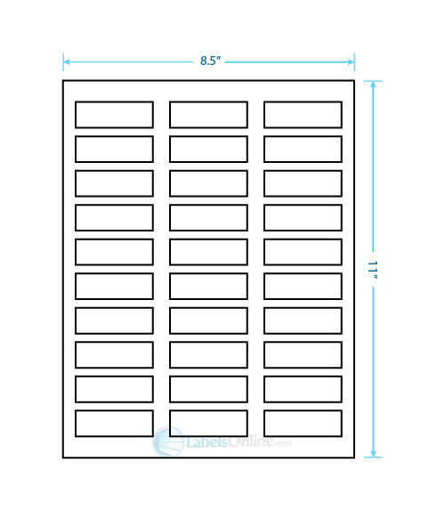 2.25" x .75" - 30 up - Matte Litho (Laser)
