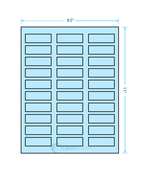 2.25" x .75" - 30 up - Pastel Blue (Laser)