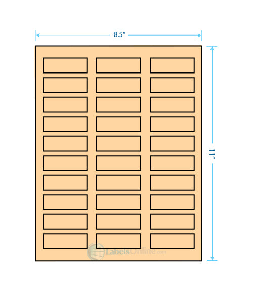 2.25" x .75" - 30 up - Pastel Orange (Laser)