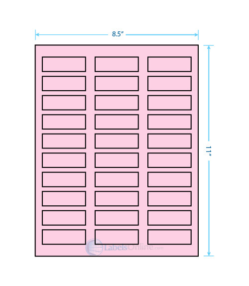 2.25" x .75" - 30 up - Pastel Pink (Laser)