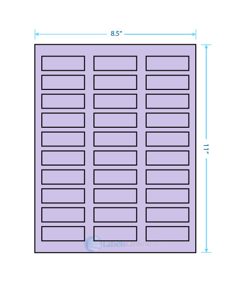 2.25" x .75" - 30 up - Pastel Purple (Laser)