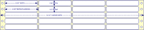 2-3/4" x 7/16" - Pinfed Blank EDP Label; 4 Labels Across; 40,000 Labels/carton - Fanfolded