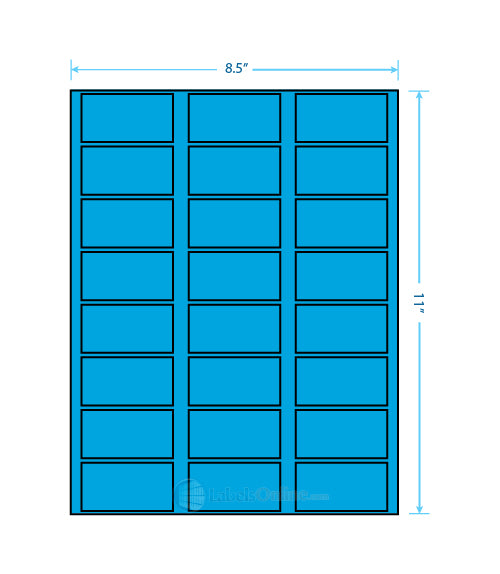 2.375" x 1.25" - 24 up - Fluorescent Blue (Laser)