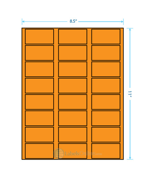 2.375" x 1.25" - 24 up - Fluorescent Orange (Laser)