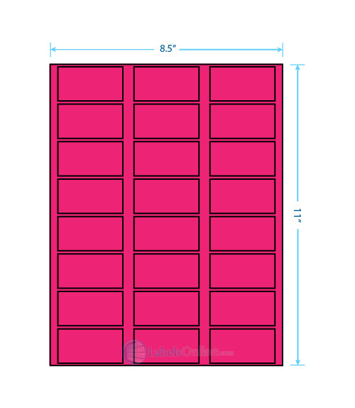2.375" x 1.25" - 24 up - Fluorescent Pink (Laser)
