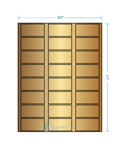 2.375" x 1.25" - 24 up - Gold Foil (Laser)