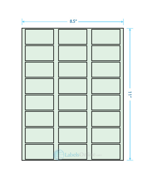 2.375" x 1.25" - 24 up - Pastel Green (Laser)
