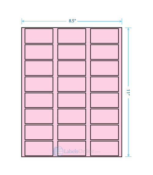 2.375" x 1.25" - 24 up - Pastel Pink (Laser)