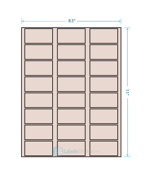 2.375" x 1.25" - 24 up - Pastel Tan (Laser)