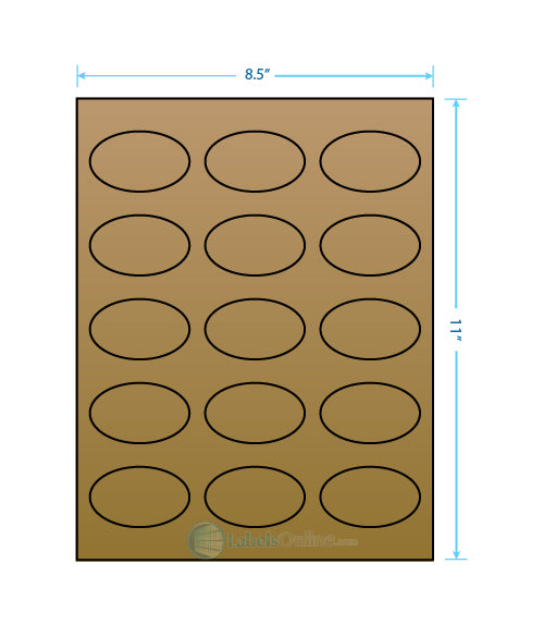 2.375" x 1.4375" - 15 up - Brown Kraft (Laser / Inkjet)