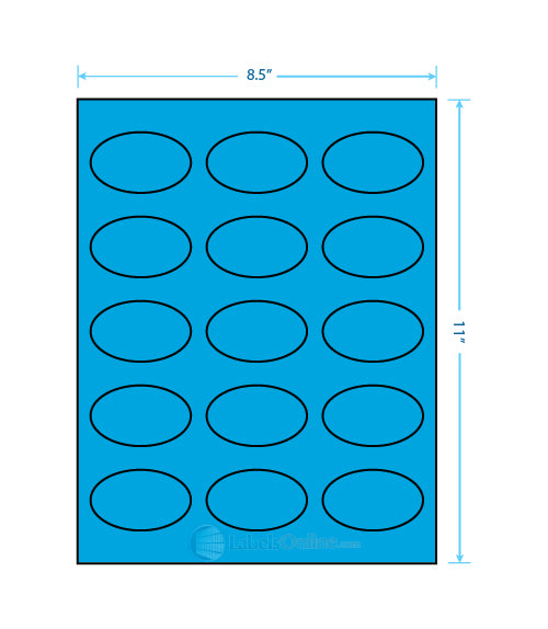2.375" x 1.4375" - 15 up - Fluorescent Blue (Laser)