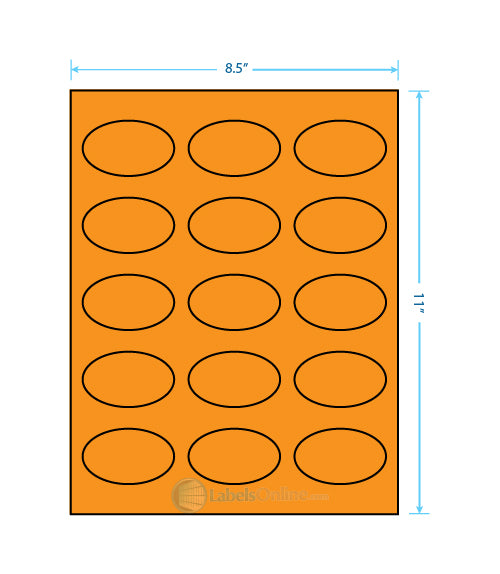 2.375" x 1.4375" - 15 up - Fluorescent Orange (Laser)