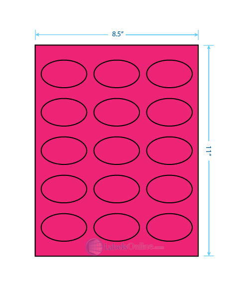 2.375" x 1.4375" - 15 up - Fluorescent Pink (Laser)