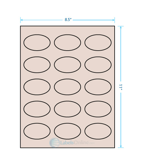 2.375" x 1.4375" - 15 up - Pastel Tan (Laser)