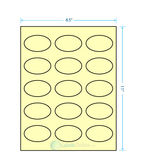 2.375" x 1.4375" - 15 up - Pastel Yellow (Laser)