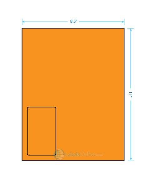 2.375" x 4" - 1 up - Fluorescent Orange (Laser)