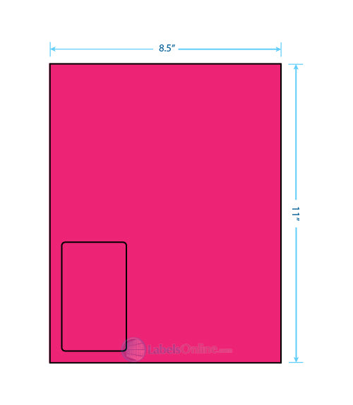 2.375" x 4" - 1 up - Fluorescent Pink (Laser)