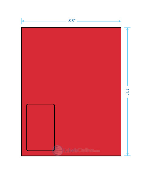 2.375" x 4" - 1 up - Fluorescent Red (Laser)