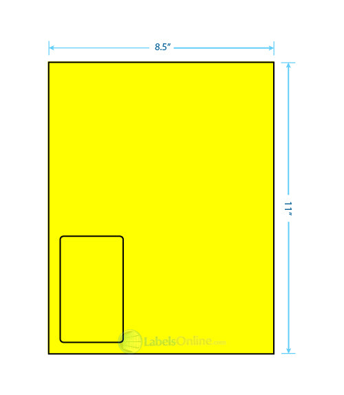 2.375" x 4" - 1 up - Fluorescent Yellow (Laser)