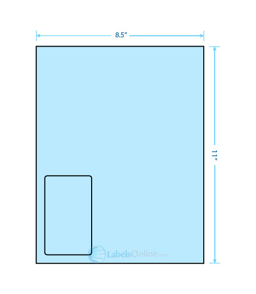 2.375" x 4" - 1 up - Pastel Blue (Laser)