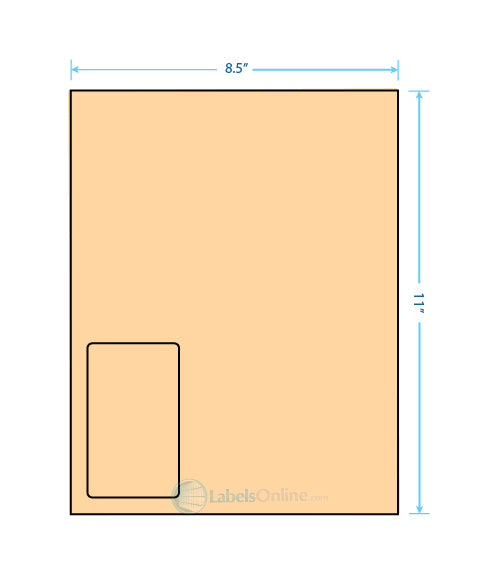 2.375" x 4" - 1 up - Pastel Orange (Laser)