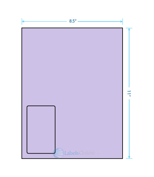 2.375" x 4" - 1 up - Pastel Purple (Laser)