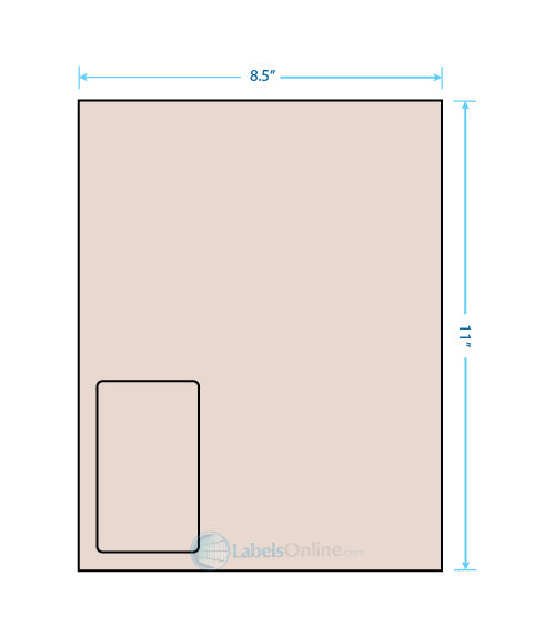 2.375" x 4" - 1 up - Pastel Tan (Laser)