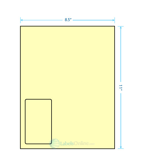 2.375" x 4" - 1 up - Pastel Yellow (Laser)