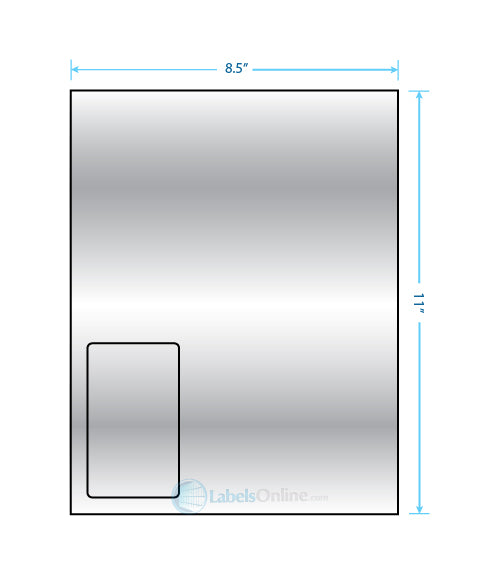 2.375" x 4" - 1 up - Silver Foil (Laser)